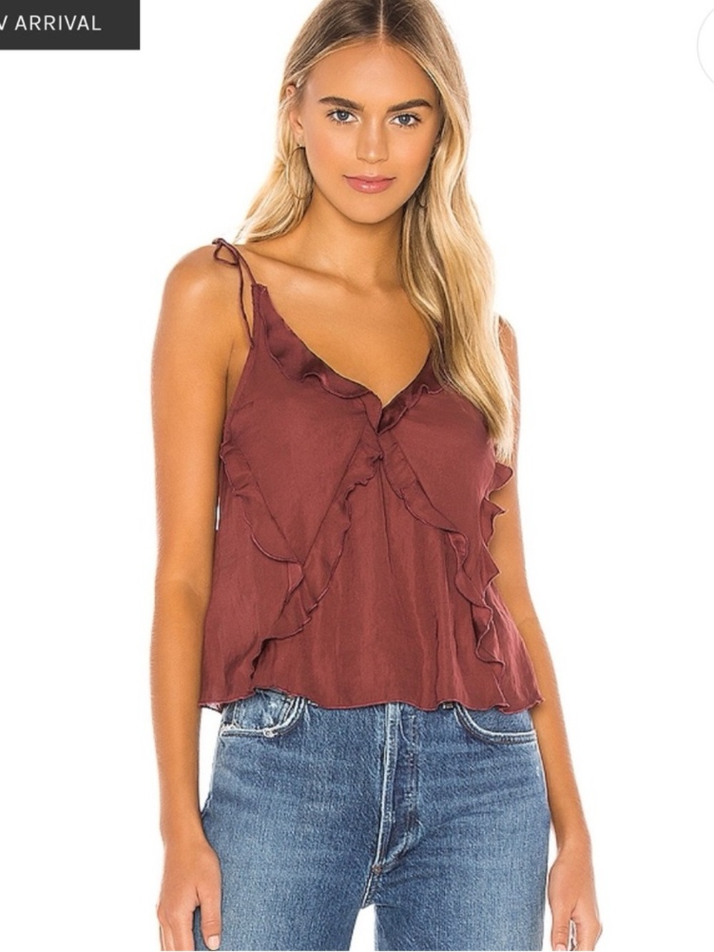 Free People Ruffle V-Neck Camisole